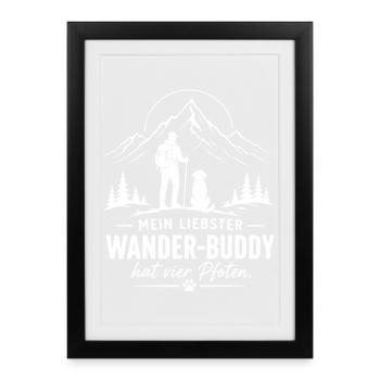Wander Outfit für Hunde Besitzer Golden Retriever  - Gerahmtes Poster (27 × 37 cm) - Schwarz - Vorne