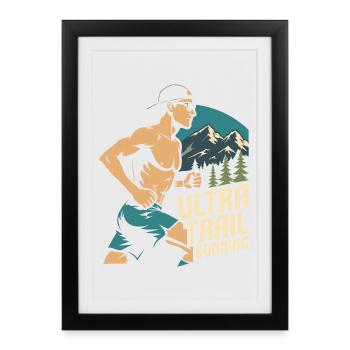 Ultra Trail Running  - Framed poster (27 × 37 cm) - black - Front
