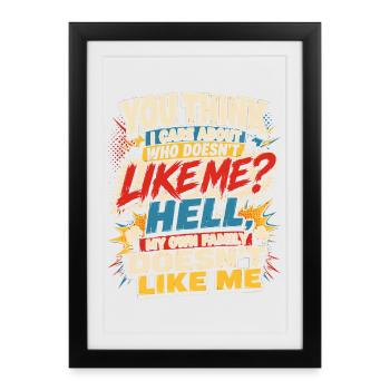 Black Humor Family Quote Sarcasm Comic Book - Framed poster (27 × 37 cm) - black - Front