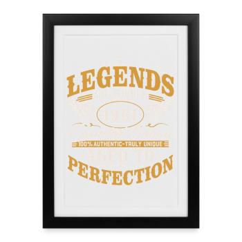 Cadeau vintage d’anniversaire Born 1961 - Affiche encadrée (27 × 37 cm) - noir - Devant