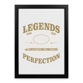 1966 Jahrgang geboren Geburtstag Vintage Geschenk - Gerahmtes Poster (27 × 37 cm) - Schwarz - Vorne