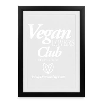 Vegan Lovers Club - Gerahmtes Poster (27 × 37 cm) - Schwarz - Vorne