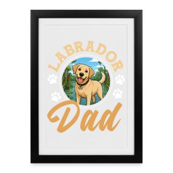 Labrador Hund Lustiges Schlafshirt Hunde Geschenk - Gerahmtes Poster (27 × 37 cm) - Schwarz - Vorne