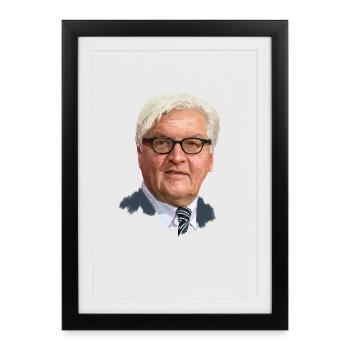 Frank-Walter Steinmeier - Affiche encadrée (27 × 37 cm) - noir - Devant
