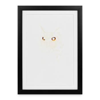 owl - Framed poster (27 × 37 cm) - black - Front