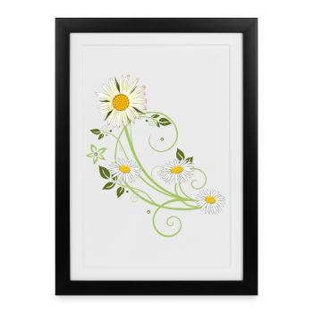 Rank with margerite and daisies - Framed poster (27 × 37 cm) - black - Front