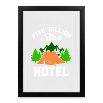 Camping Camping Campen Zelten Cadeau - Affiche encadrée (27 × 37 cm) - noir - Devant