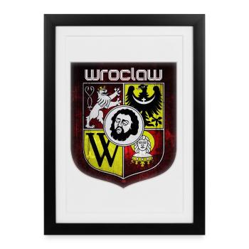 Wrocław - Pologne - Affiche encadrée (27 × 37 cm) - noir - Devant