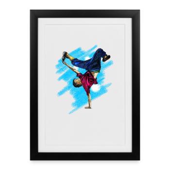 hip hop - Framed poster (27 × 37 cm) - black - Front