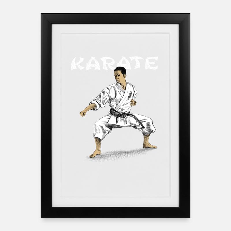 karate - Affiche encadrée (27 × 37 cm) - noir