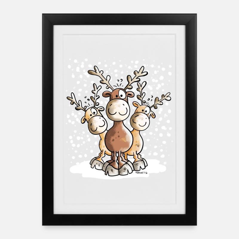 Alces alces - Affiche encadrée (27 × 37 cm) - noir