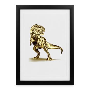 T-Rex Dinosaur Illustration - Framed poster (27 × 37 cm) - black - Front