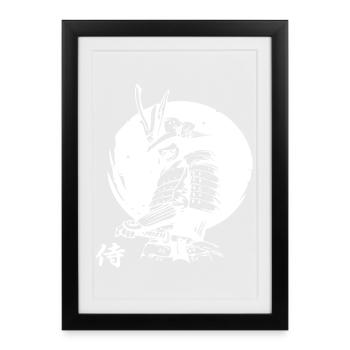 Japanischer Samurai - Gerahmtes Poster (27 × 37 cm) - Schwarz - Vorne