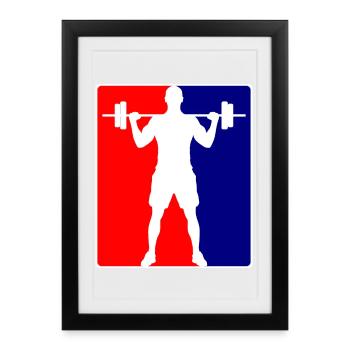 Bodybuilder Fitness Logo - Affiche encadrée (27 × 37 cm) - noir - Devant