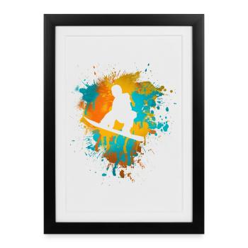 Snowboard - Affiche encadrée (27 × 37 cm) - noir - Devant