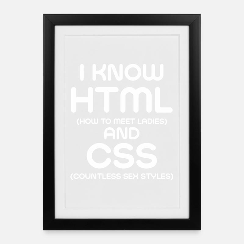 Je connais html et CSS - Affiche encadrée (27 × 37 cm) - noir