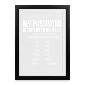 Mon mot de passe - Affiche encadrée (27 × 37 cm) - noir - Devant