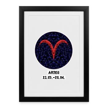 Aries 21.03.-20.04. - Framed poster (27 × 37 cm) - black - Front