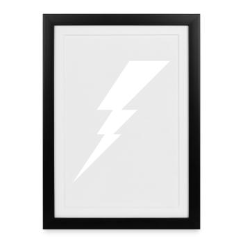 Eclair de tonnerre - Affiche encadrée (27 × 37 cm) - noir - Devant
