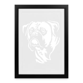 Boxer Kopf "Black Edition" - Gerahmtes Poster (27 × 37 cm) - Schwarz - Vorne