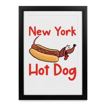 Hot dog de New York - Affiche encadrée (27 × 37 cm) - noir - Devant