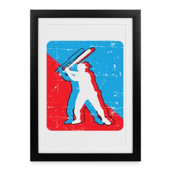 Base-ball - Affiche encadrée (27 × 37 cm) - noir - Devant