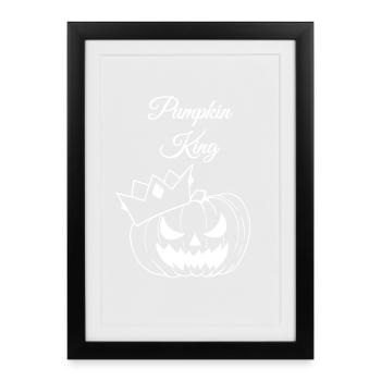 Roi Citrouille - Affiche encadrée (27 × 37 cm) - noir - Devant