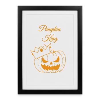 Roi citrouille - Affiche encadrée (27 × 37 cm) - noir - Devant