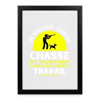chasse, chasseur, fan de chasse - Affiche encadrée (27 × 37 cm) - noir - Devant