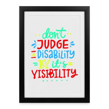 Ne jugez pas mon handicap * - Affiche encadrée (27 × 37 cm) - noir - Devant