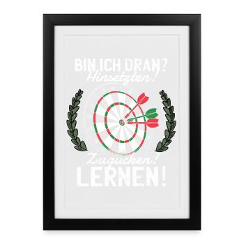 Dartspiel Spieler - Gerahmtes Poster (27 × 37 cm) - Schwarz - Vorne