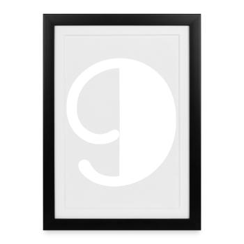 9 YEARS. 9th ANNIVERSARY. BIRTHDAY 9 YEARS. 9 - Framed poster (27 × 37 cm) - black - Front