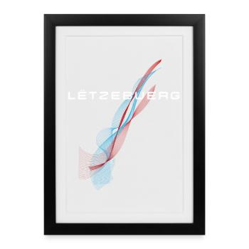 Drapeau du Luxembourg, fierté luxembourgeoise - Affiche encadrée (27 × 37 cm) - noir - Devant