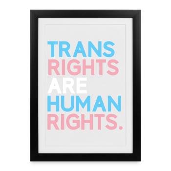 Mois de la fierté LGBT - Les droits des trans sont des droits humains - Affiche encadrée (27 × 37 cm) - noir - Devant