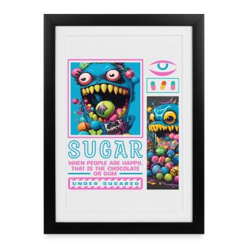 Monstres de bonbons - Affiche encadrée (27 × 37 cm) - noir - Devant