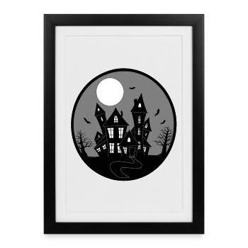 Maison hantée - Affiche encadrée (27 × 37 cm) - noir - Devant