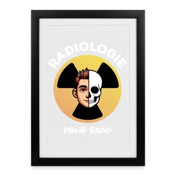 Logo Radioactif pour Manip Radio Humour Radiologie - Affiche encadrée (27 × 37 cm) - noir - Devant