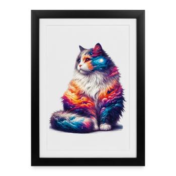 Chat - Affiche encadrée (27 × 37 cm) - noir - Devant