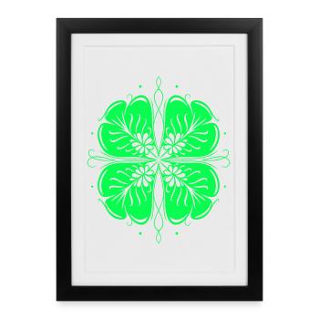 Trèfle de la Saint-Patrick Trèfle - Affiche encadrée (27 × 37 cm) - noir - Devant