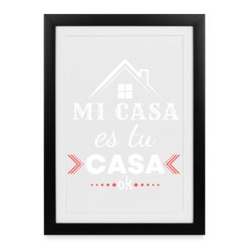 Citation Maison et Confort Quotidien - Affiche encadrée (27 × 37 cm) - noir - Devant