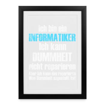 Informatiker Informatik - Gerahmtes Poster (27 × 37 cm) - Schwarz - Vorne