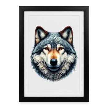 Wolf - Framed poster (27 × 37 cm) - black - Front