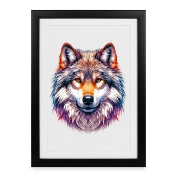 Loup - Affiche encadrée (27 × 37 cm) - noir - Devant