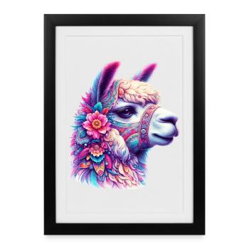 Alpaca - Framed poster (27 × 37 cm) - black - Front