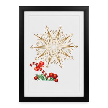 Poinsettia - Affiche encadrée (27 × 37 cm) - noir - Devant