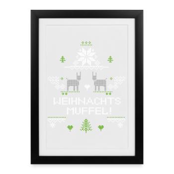 Christmas grouch, Ugly Christmas - Framed poster (27 × 37 cm) - black - Front