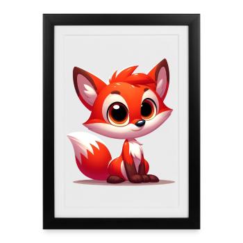 Fox - Framed poster (27 × 37 cm) - black - Front