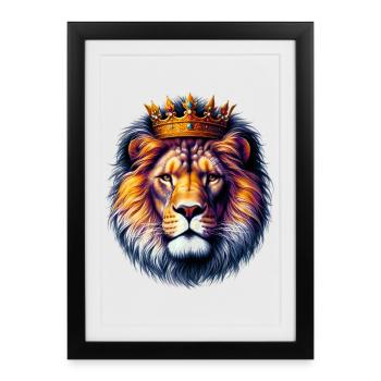 Lion - Framed poster (27 × 37 cm) - black - Front