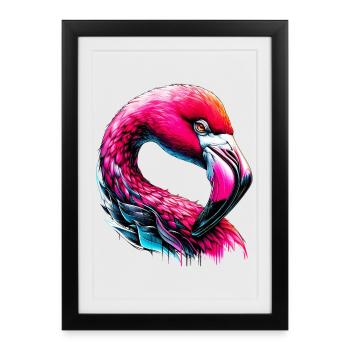 Flamingo - Framed poster (27 × 37 cm) - black - Front