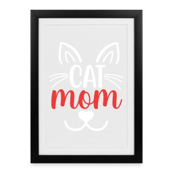 Cat Mom - Framed poster (27 × 37 cm) - black - Front